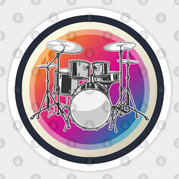 Drummer Drum set Percussion Drummer Sticker TeePublic